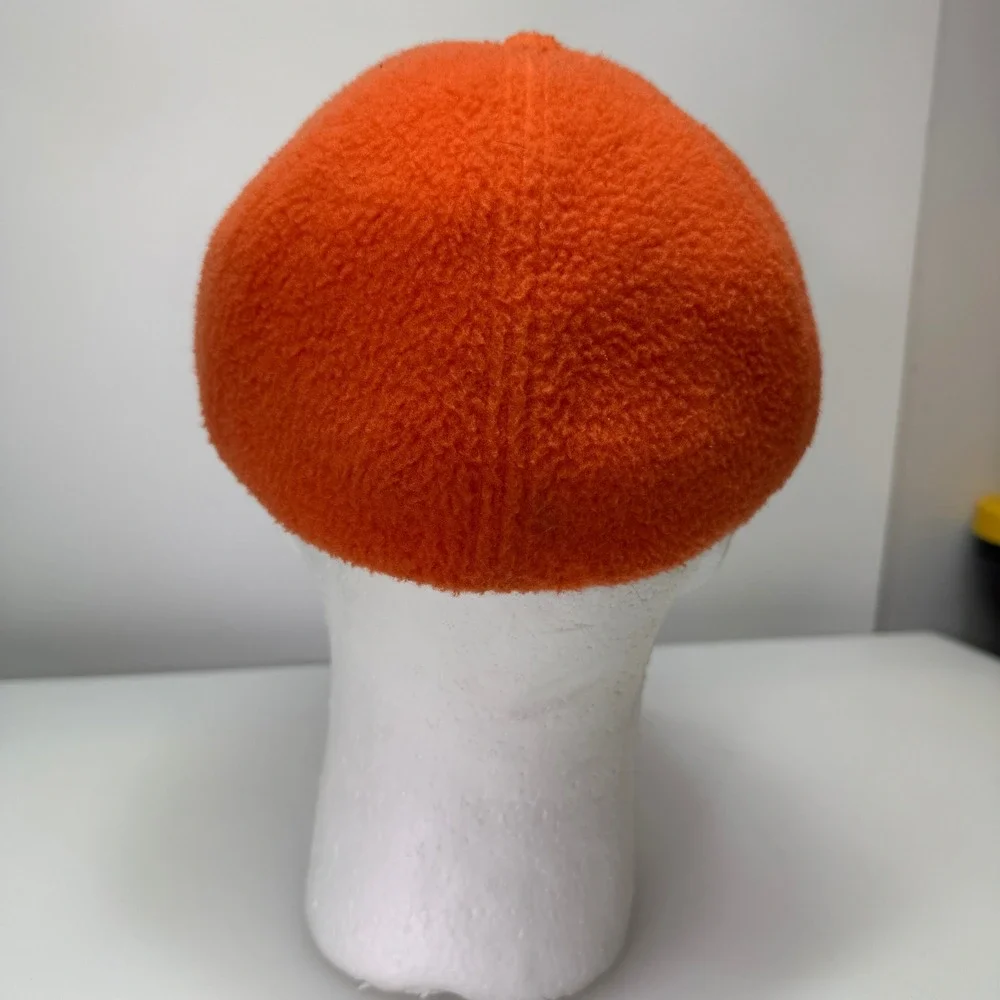Vintage Gander Mountain Fleece Hat Mens Large Orange USA Made Hunting Safety Cap